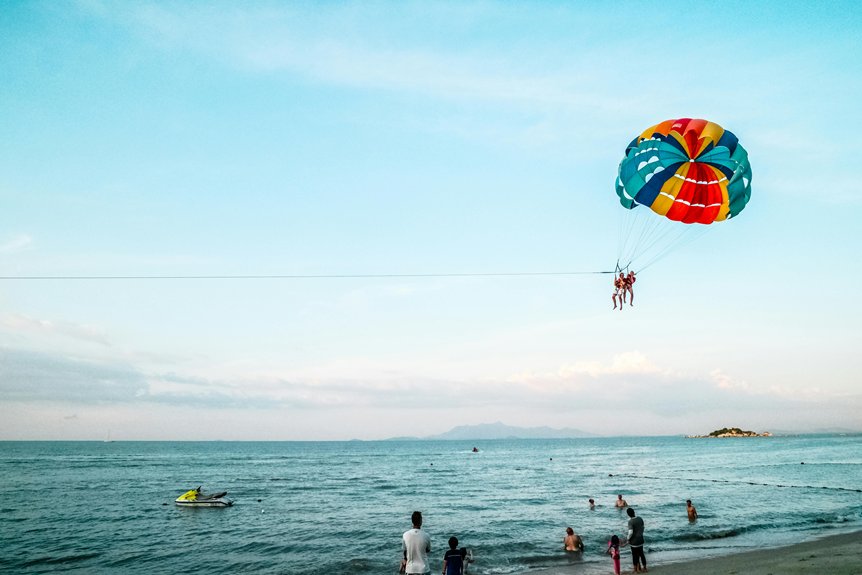 parasailing over seven mile beach